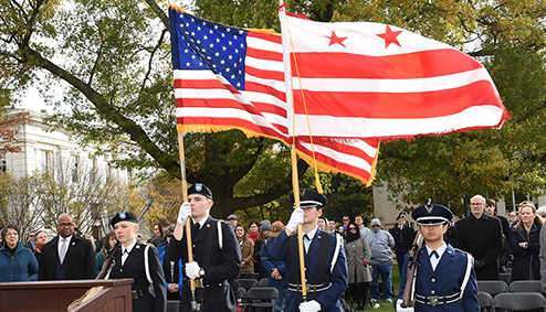 AU Students during Military Ceremony