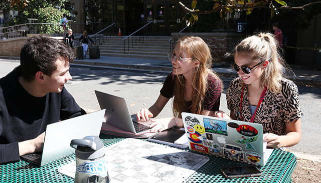 Students on computers