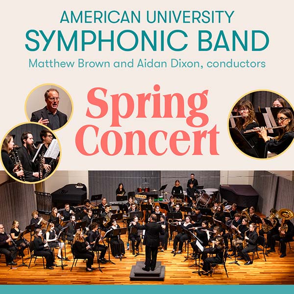 Wide angle and close-ups of the AU symphonic band performing