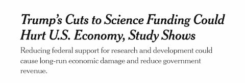 Trump's Cuts to Science Funding Could Hurt U.S. Economy, Study Shows