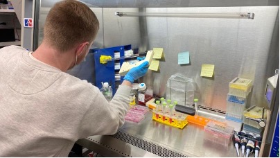 Nicholas DeVito in the lab