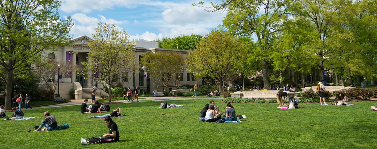 students on the quad