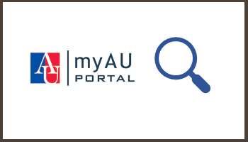 my AU Portal with magnifying glass