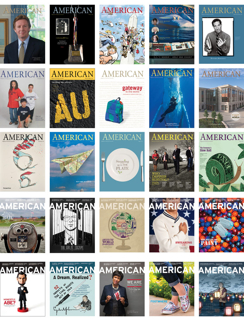 a selection of American magazine covers from 1977 to the present