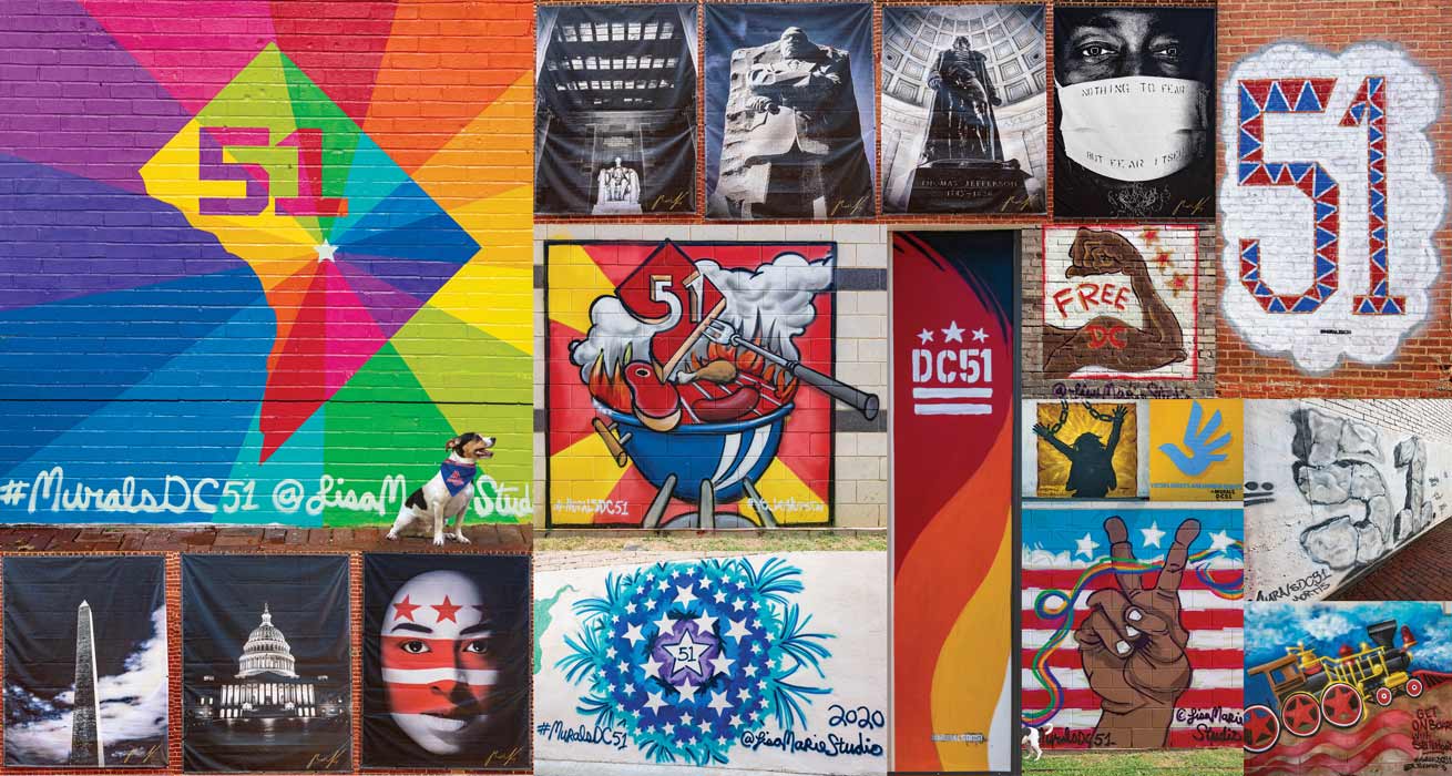 Pro-statehood murals painted on walls across Washington, DC