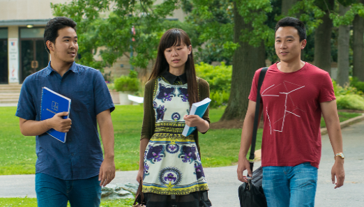International students on AU's campus