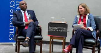 Senator Tim Scott and Sylvia Burwell at a Sine event. Photo by Jack Frederick.