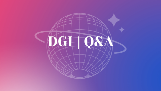 DGI Q&A with a globe graphic over a gradient background.