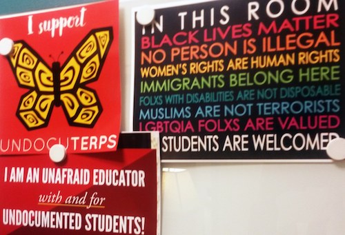 “Safe posters compiled on wall