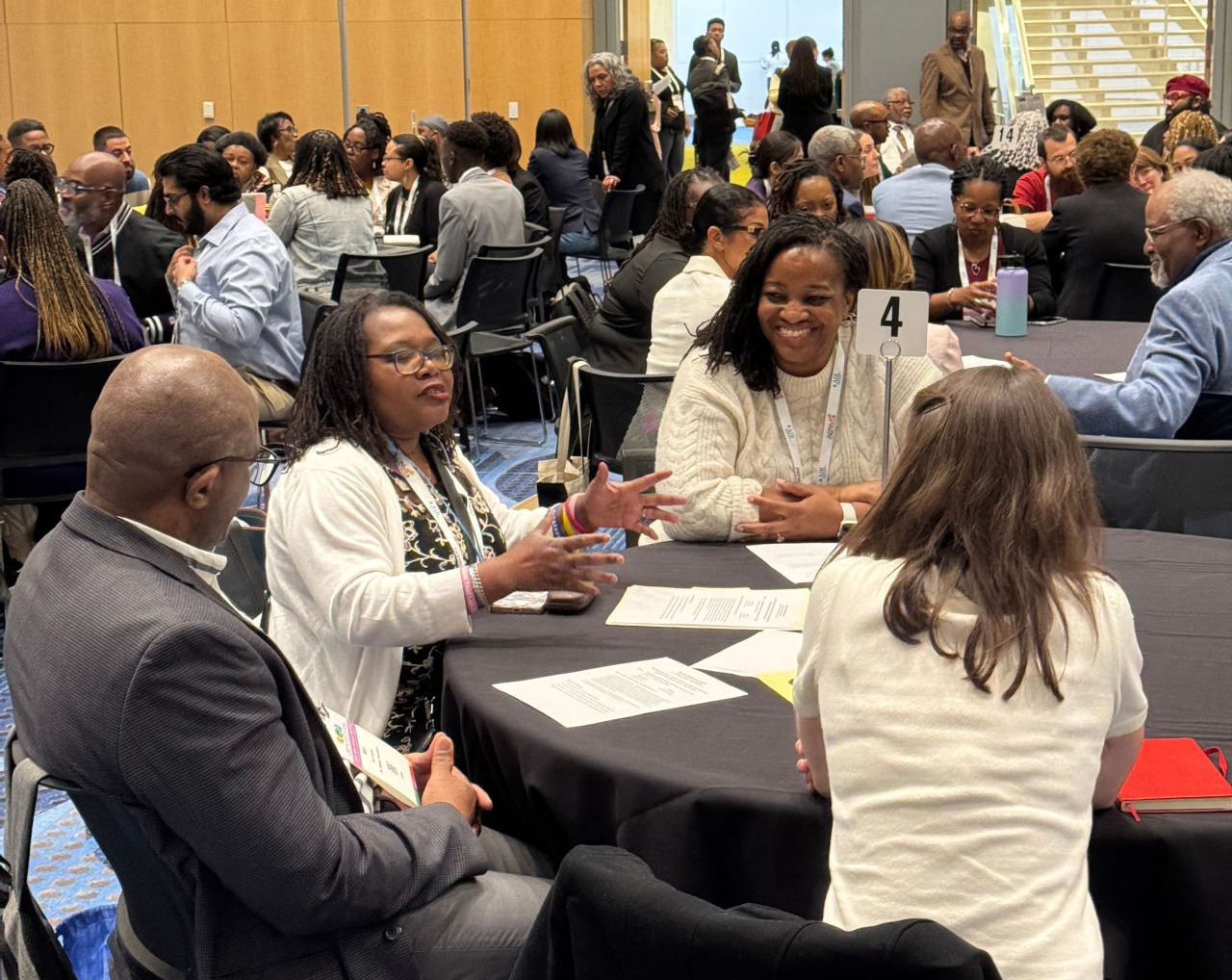 Dr. Toks Fashola leads a roundtable discussion at AERA