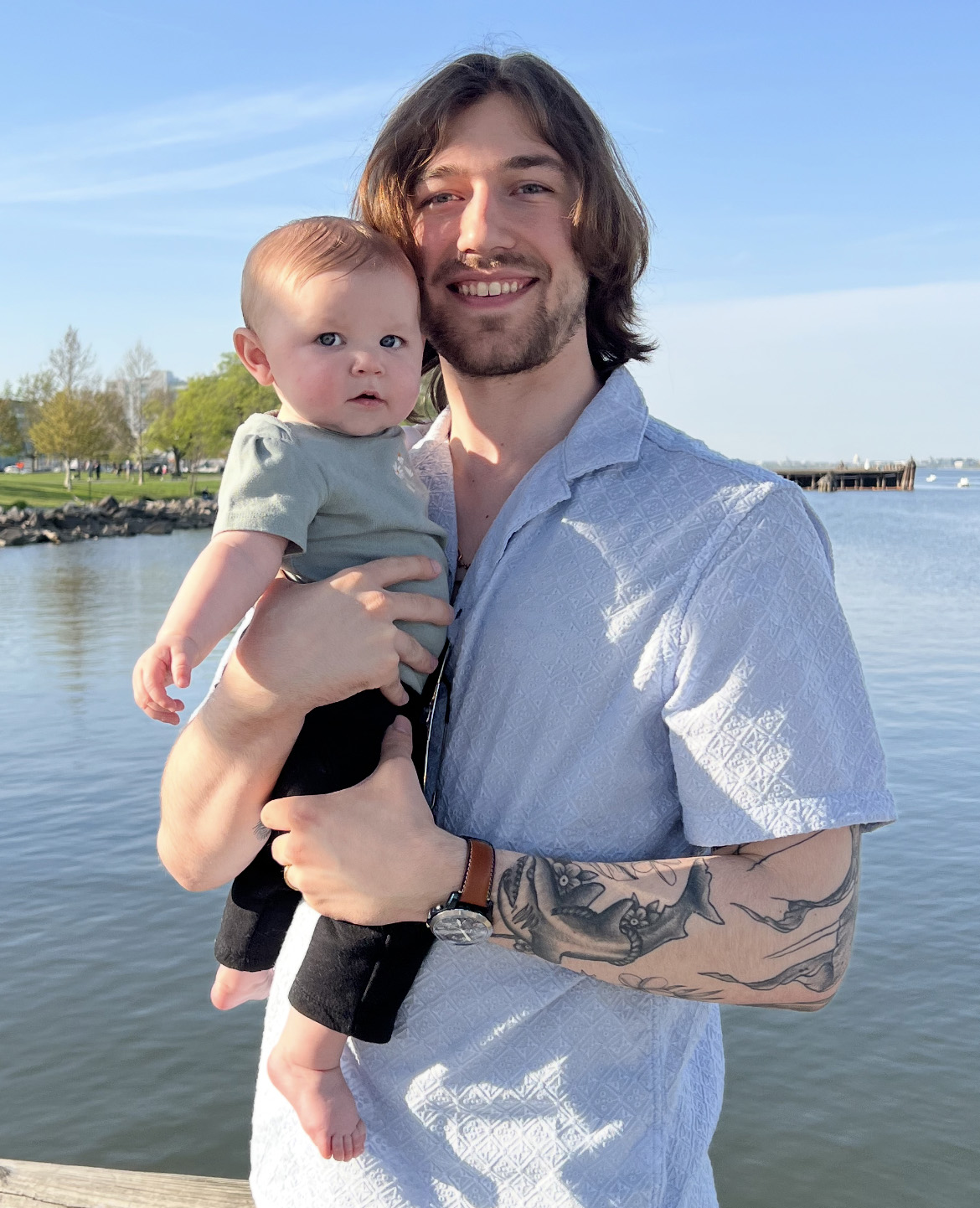 Robin Wrobleski and his child.