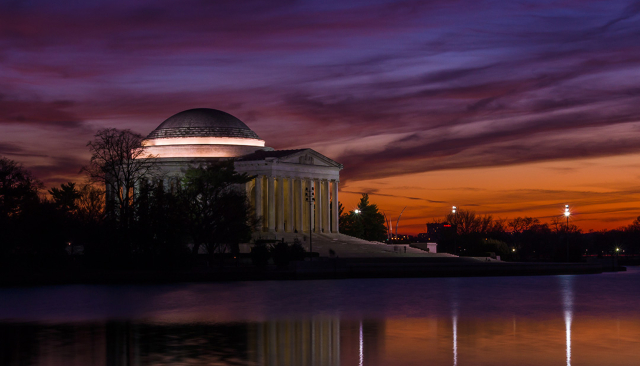 The Jefferson Memorial at night
