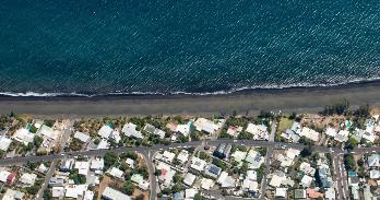 Community by ocean