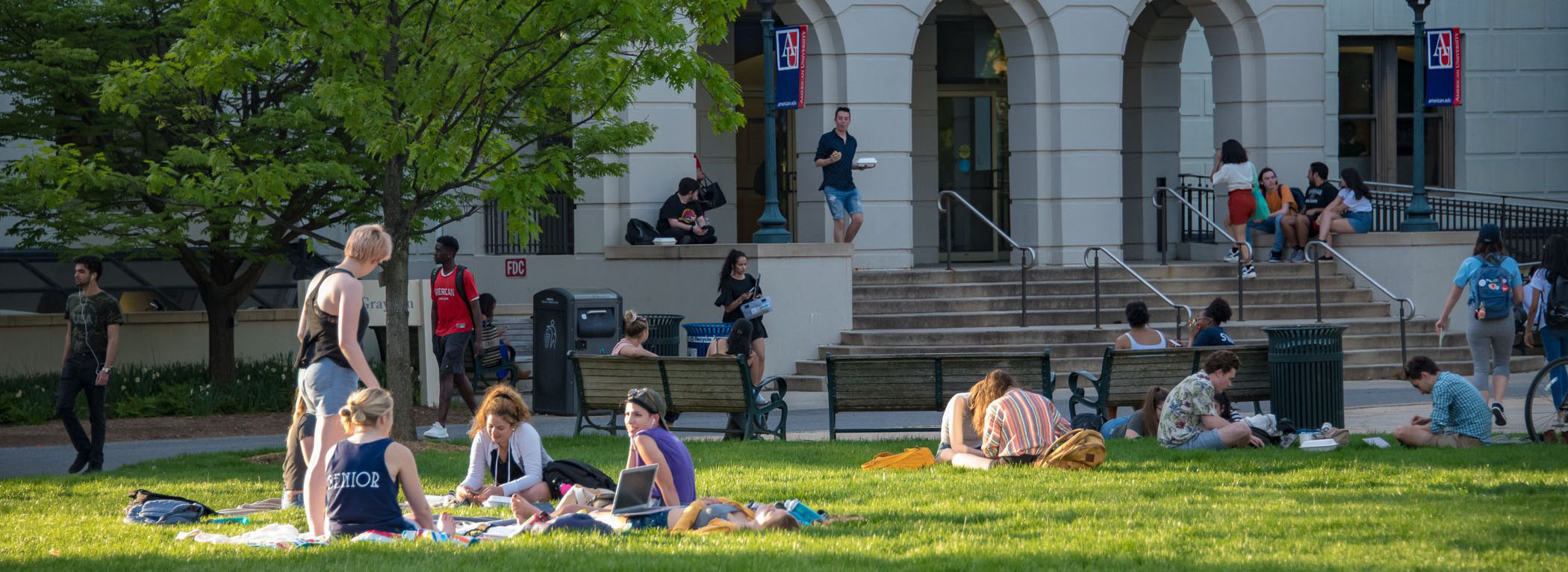 Students on the quad